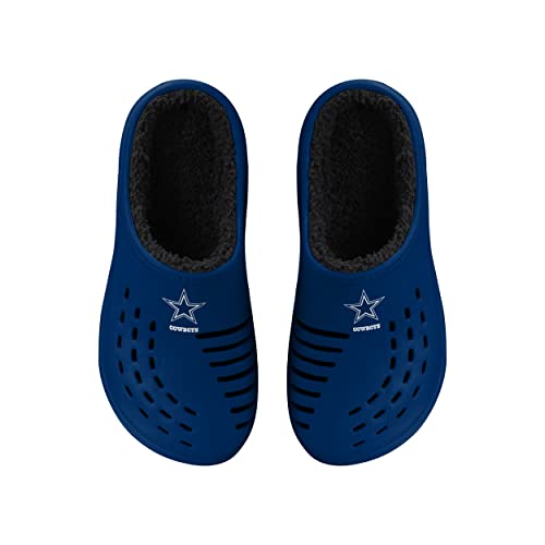 FOCO Mens NFL Sherpa Lined Big Logo Clog Dallas Cowboys Large
