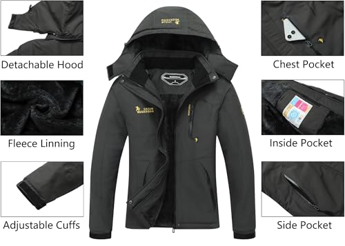 Image of MOERDENG Women's Waterproof Ski Jacket Warm Winter Snow Coat Mountain Windbreaker Hooded Raincoat Jacket