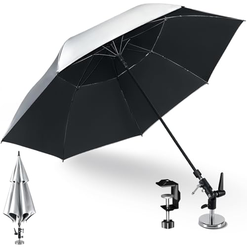 Image of 60" Hvac Umbrella with Magnetic Base,Universal Clip Included,Reinforced Fiberglass,Wind-Resistnat, Better Than Foldable Ribs,Portable Magnetic Umbrella,For Hvac and Outdoor Activities,180°Adjustable