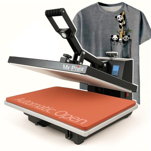 Image of MY PRINT Heat Press Machine 16x24 Inch with Slider | Industrial T Shirt Printing Machine for Sublimation, DTF & Vinyl | Heavy Duty Heat Transfer Machine for Printing Business Setup (AutoUP 16X24 Heat Press)