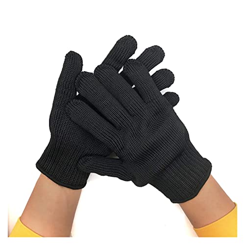 Guantes Anti-Corte, Guante de seguridad Nivel 5 Anti-corte Negro A prueba de puñaladas Alambre resistente Metal Trabajo Jardín Cocina Hogar Trabajo Guantes de protección Transpirable, resistente al ac