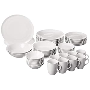 10 Strawberry Street 52 Pc Coupe Dinnerware Set, Service for 8, White,SM-5200-CP-W