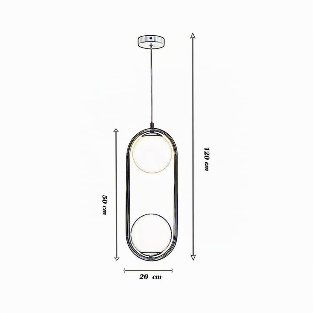Lampadario a sospensione 2 sfere g9 sfera color bianco lampada bronzo a33
