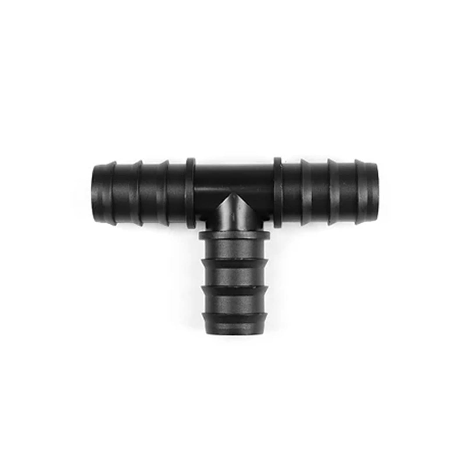 Junta de tubería de PE, conector de codo recto en T de 16mm, 20mm y 25mm, conector de manguera de riego por micropulverización for riego de invernadero(Tee,20mm,50 pieces)