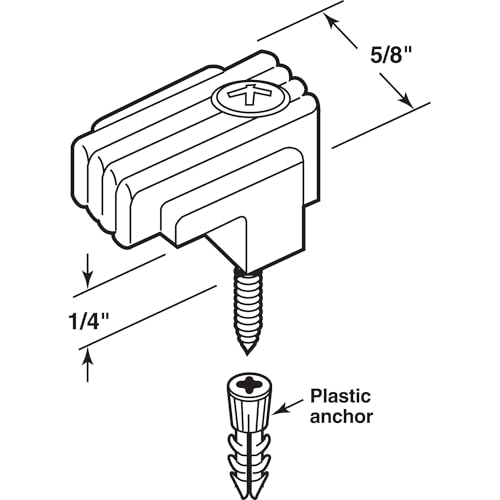 Image of Prime-Line U 9003 1 /4 In., Clear Acrylic Mirror Clip with Screw and Anchor (6 Pack)