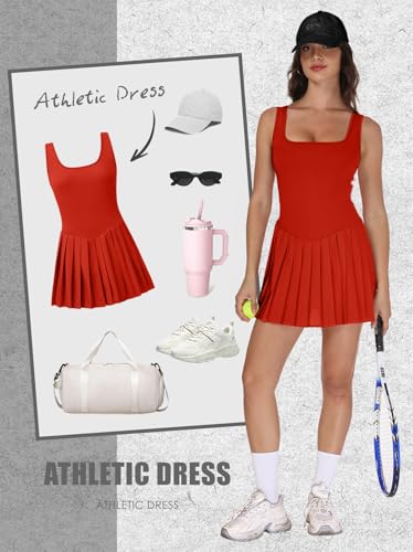 Image of NIASHOT Athletic Dress for Women with Shorts Sleeveless Womens Golf Dress