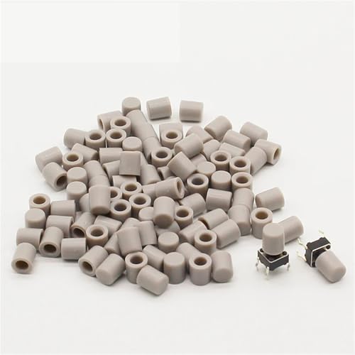 Couvercle de bouton-poussoir gris 6x6mm G61 en plastique pour interrupteur tactile, lot de 100