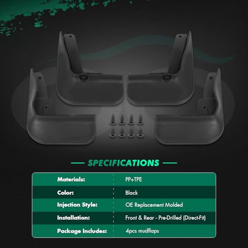 Image of SCITOO Mud Flaps 4PCS suitable for Toyota Camry 2018-2022 front & rear mud flaps splash guard set