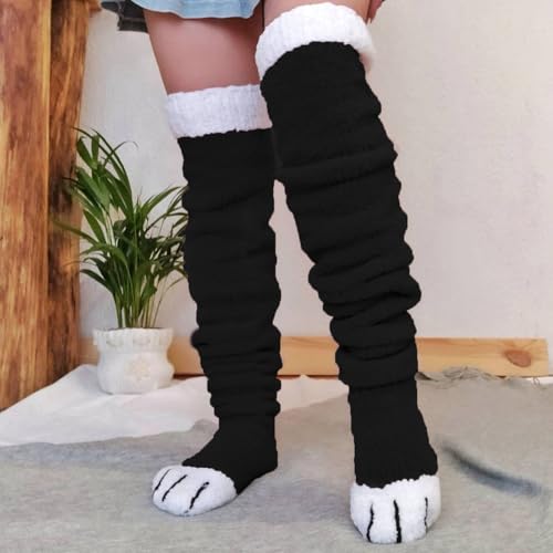 Honganda Funny Women's Thigh High Socks Over the Knee Fleece Boot Socks, Warm Animal Paws Cosplay Long Stockings Leg Warmers3