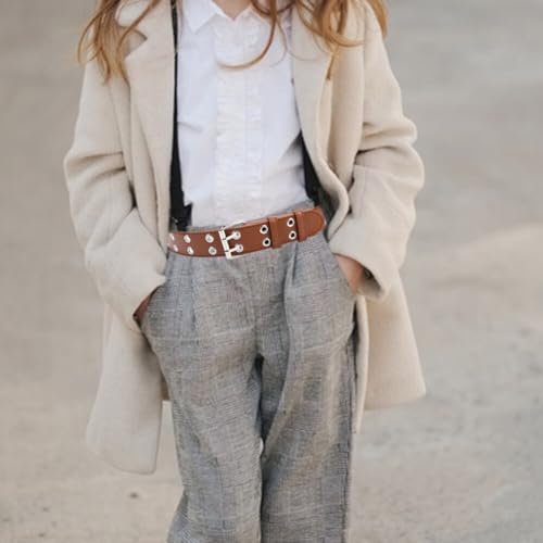 Studded Belts Chic Pin Buckle Belts Versatile Fashion Statement for Female Wardrobe3