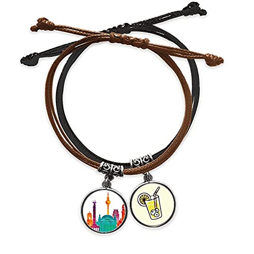 Chaîne bracelet cuir l'Allemagne célèbre repère fixé anti-glissement citron
