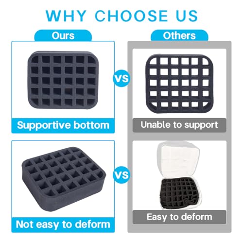 Image of 2 Pack Nail Polish Organizer Holder Foam Pad with Slots for Storage 60 Bottles (15ml /0.5fl.oz) Nail Polish or Essential Oil Tray for Drawers Black