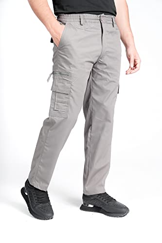 LABEL APPAREL Pantalon cargo pour homme - Taille M-6XL - Léger et élastique - Avec poche, gris, XXXXXL – vue 4