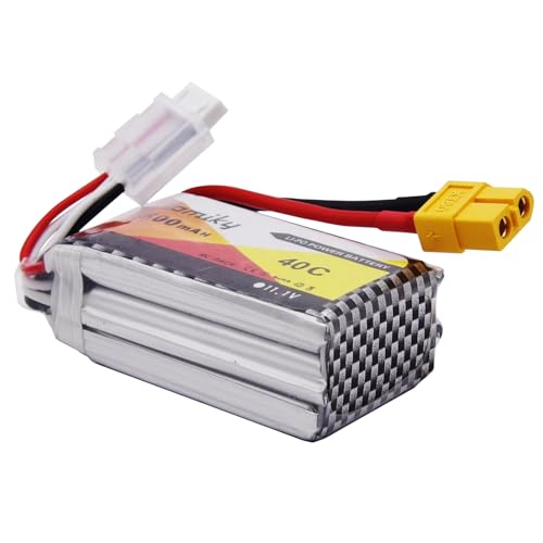 Blomiky 2 Pack 11.1V 3S 1500mAh Lipo Battery with XT60 Plug and 2 USB Cables Suitable for RC Car Drones Helicopter / 11.1V 1500mAh XT60 2