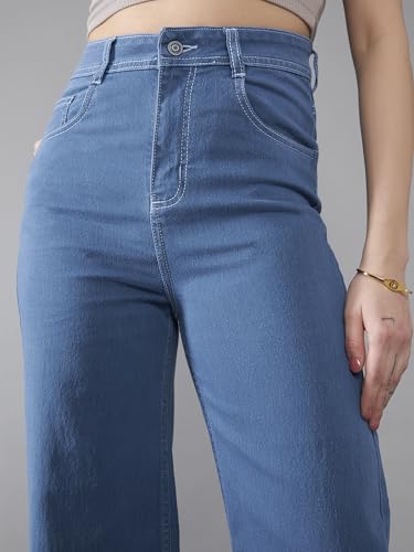 Image of Dolce Crudo Boot Cut High Rise Cropped Jeans for Women