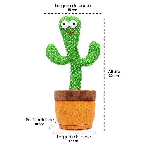 BBR Toys Cacto Dançante Toca Música, Repete sua Fala e Dança c/ Luzes, UN
