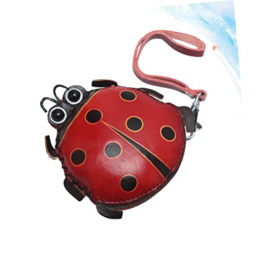 Ladybug Coin Purse - Animal Change Pouch, Cartoon Credit Card Holder, Leather Coin Pouch Wristlet Wallet, Cute Ladybug Pouch3