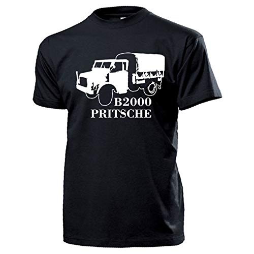 T-shirt Camion B2000 finition soignée noir XL pour connaisseur d'Oldtimer Bundeswehr
