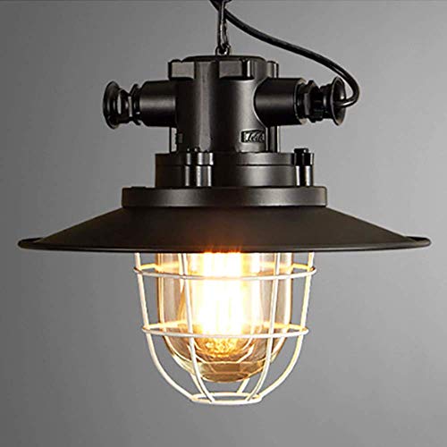 Plafonnier suspension rétro en fer blanc rustique au design épuré - 7