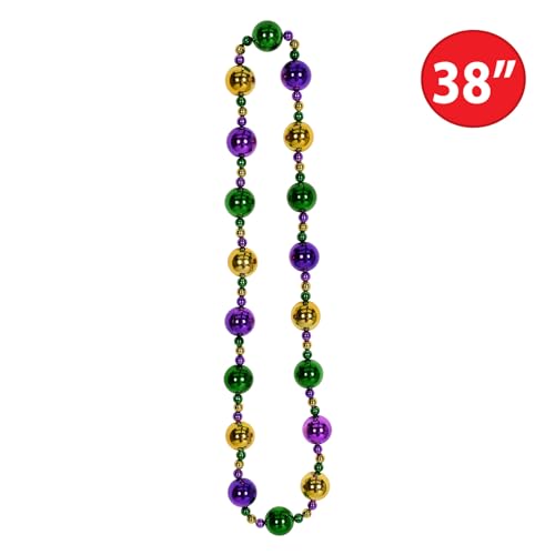 Collier perles Mardi Gras de 96,5 cm, l'accessoire de fête indispensable