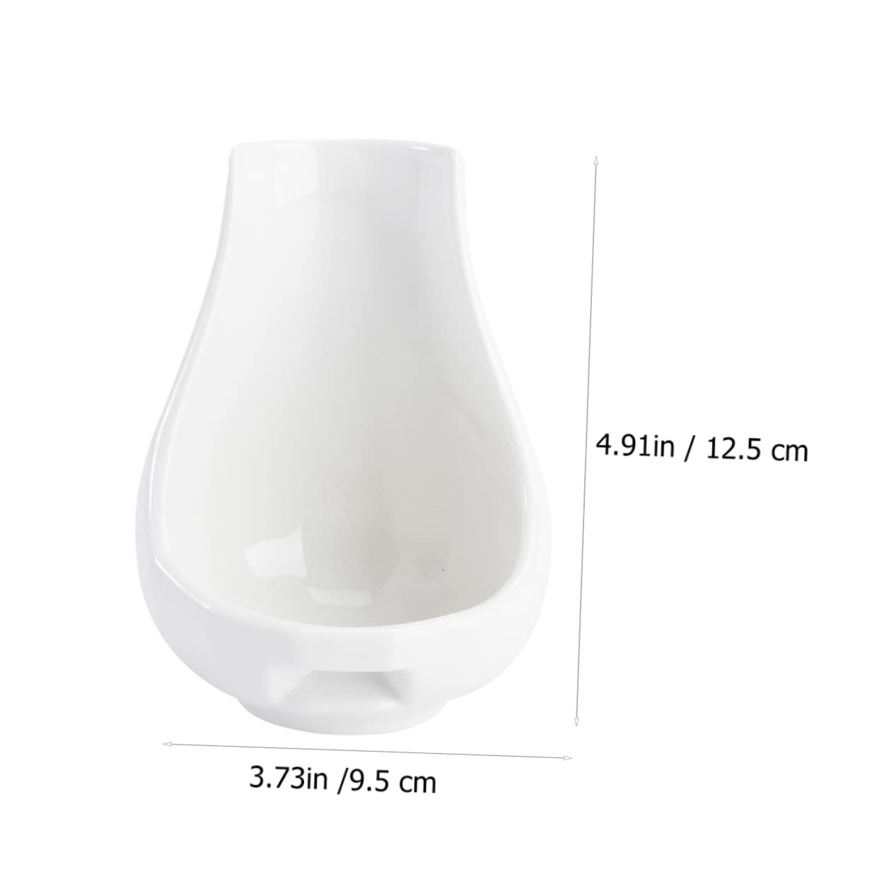 CIYODO 1 Set Ceramic Spoon Rest Sauce Spoon with Stand Spatula Ladle Rest Soup Ladles Holder Cereal Spoons Ramen Spoon Teaspoon Rest Spoon Dish Coffee Spoons Eating Scoop White Ceramics