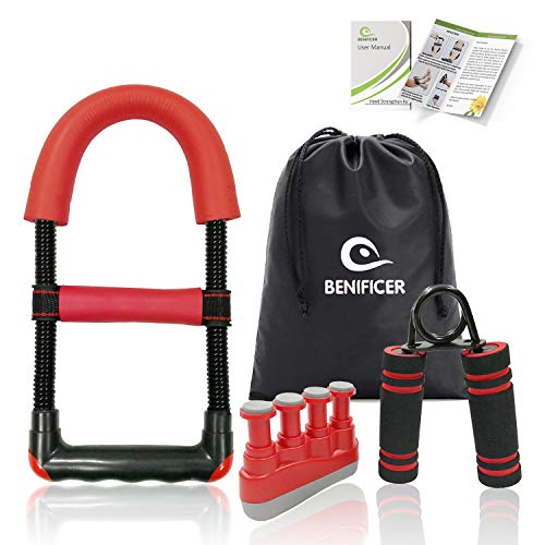 Benificer Hand Strengtheners 3 Pack Wrist Exerciser Arm Grip Workout Forearm Strengthener Finger