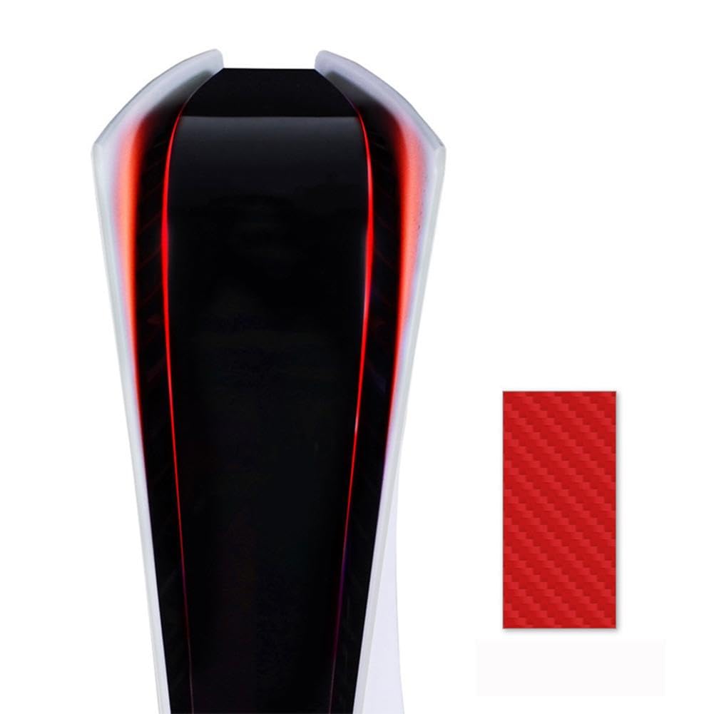 PVC Red Light Bar LED Carbon Fiber Texture Sticker Self-Adhesive for PlayStation 5 Accessory