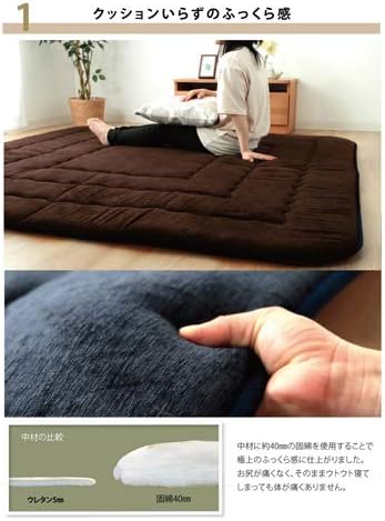 ラグカーペット ふっくら敷 撥水モデルノ ネイビー 【ウレタ】 190×240cm 6023039