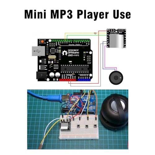 Dfplayer Mini Entwicklungsboard RUIZHI 5 Stück Mini MP3 Player DFPlayer Master Module stabile und zuverlässige Speicherübertaktung, eine Option für konstante Spannung kompatibel mit Arduino