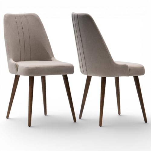 MELAGIO Still - Juego de 2 sillas de comedor tapizadas de tela de alto rendimiento, sillas auxiliares para comedor, sala de estar, dormitorio, restaurante, cafetería, sin herramientas, fácil montaje