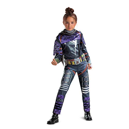 Disfraz de Wraith de Apex Legends infantil con acabados deluxe y bufanda detallada talla grande