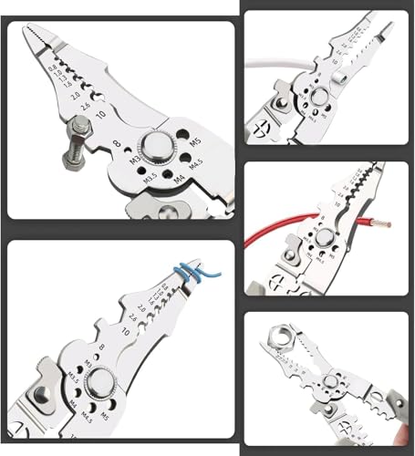 Image of COOLCOLD Wire Stripper and Cutter | All in 1 Multifunction Stainless Steel, Wire Cutter, Wire Crimper, Cable Stripper, Wiring Tools and Multi-Function Hand Tool (Gray)