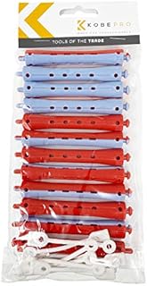 Kobe Professional Hairdressing Perm Rods with Rubbers - Non-Slip, Curling Tools for Wet/Dry Hair, Durable & Reusable - Ideal for Salons & Home Use - Green/White 6 mm