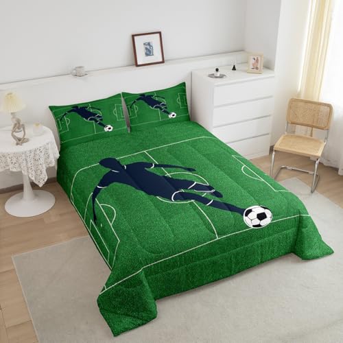 Image of Feelyou Football Comforter Set Full Size 3Pcs for Kids Boys Girls Teens