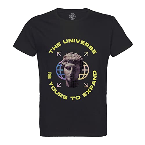 T-shirt homme col rond coton bio vintage original avec graphisme collage univers et humour d'art