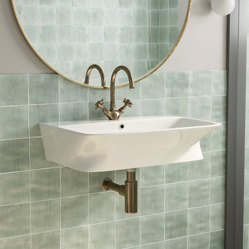 24'W x 17'D Wall Hung Sink With Overflow, Los Flexi Rectangle Vessel Sink With One Faucet Hole for...
