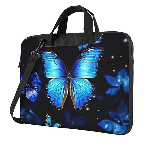 Sacoche ordinateur portable papillon bleu grand volume contre le désordre