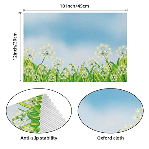 Sets de table pissenlit rectangulaires lavables pour protection table bois - 5