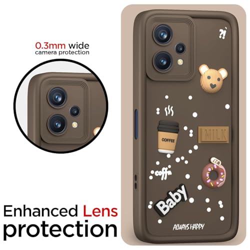 Image of Bintage Cases Ball Bear| Donut| Milk Cake| Baby| Coffee Rubber Case Full Body & Camera Protection Back Cover Compatible for OnePlus Nord CE2 Lite 5G - Brown