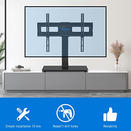 Mountup Universal Tv Stand, Table Top Tv Stands For 37 To 65, 70 Inch Flat Screen Tvs - Height Adjustable, Tilt, Swivel Tv Mount With Tempered Glass Base Holds Up To 88 Lbs, Max Vesa 600X400Mm Mu0031 #TOP3