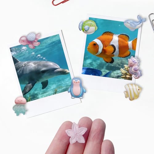 8 imanes decorativos pequeños de animales marinos para nevera miniatura 6