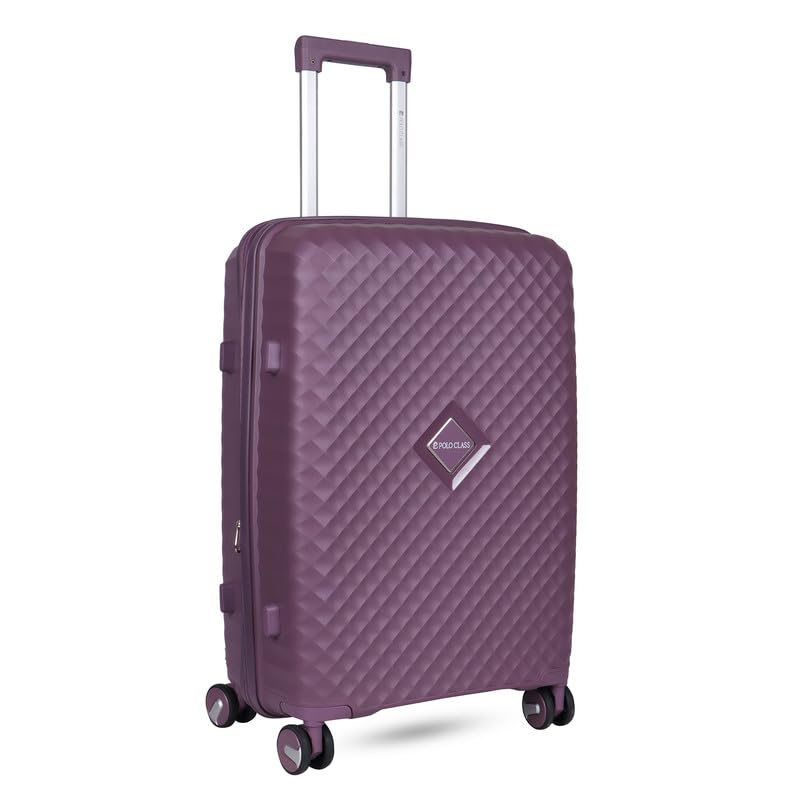 Image of Polo Class Trolley Bag 28 INCH with Vanity Trolley Bag | Polypropylene Material with 360-Degree Rotating Wheels | Number Lock & Securitec Zipper -Purple