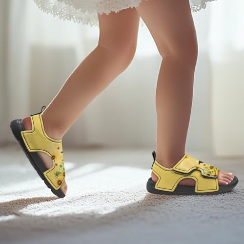 Animal Soft Footbed Sandals Kids Sunflower Adjustable Straps Slide Sandal Breathable Slip on Open Toe Slippers4