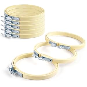 TINDTOP 8 Pieces Embroidery Hoops, Bamboo Frame Circle Cross Stitch Hoop Ring Embroidery Hoops Set for Embroidery and Cross Stitch (4IN / 10cm)