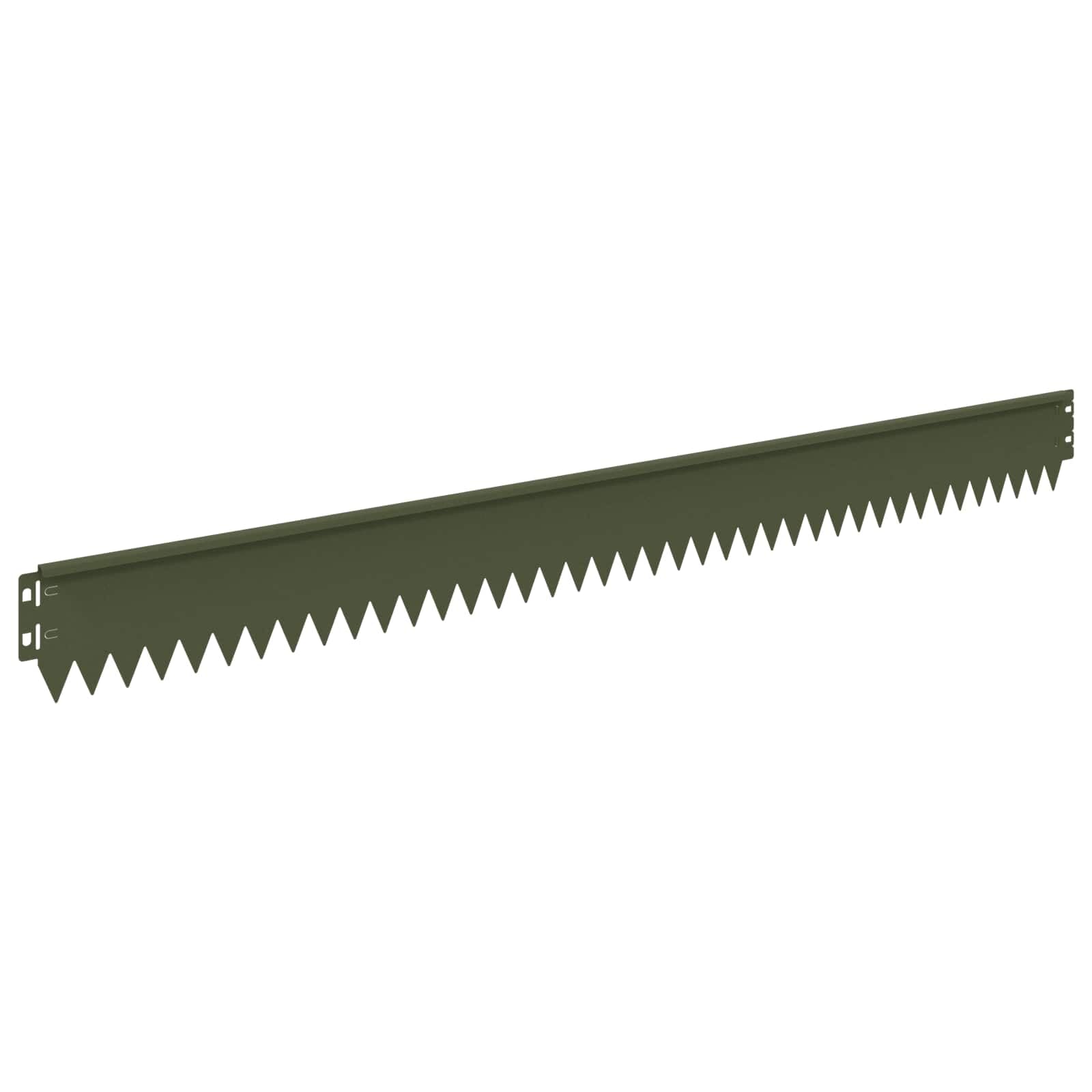 Lot de 20 bordures de pelouse - 103 x 10 cm - En acier - Vert olive - Bordure de pelouse pour jardin et chemins