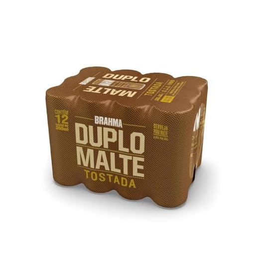 Pack de Brahma Duplo Malte Tostada Sleek 350Mml ,12 Unidades