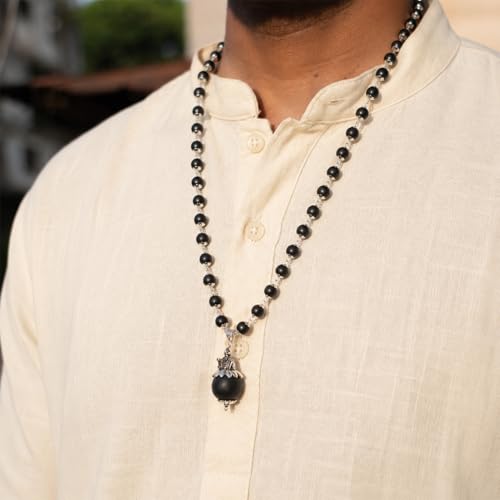 Image of Astrotalk Karungali Murugan Raksha Mala | Karungali Mala with Murugan Pendant for Protection, Positivity & Courage | Spiritual Pendant for Women & Men | Good Luck Gift for Man & Woman