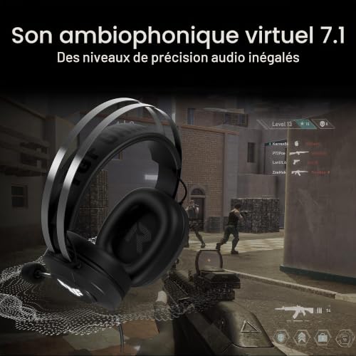 ASUS TUF H1 GEN II - Casque Filaire 297g, HP 40mm, Son Surround 7.1