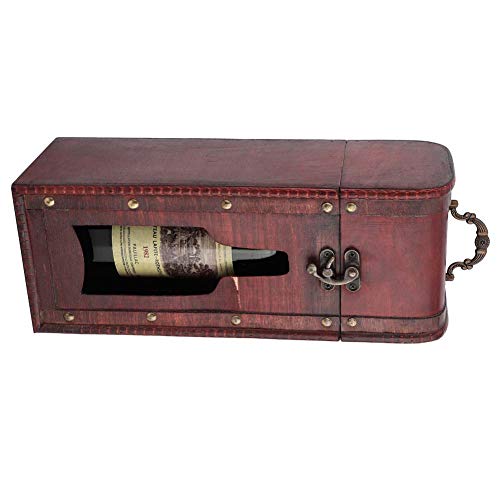 Wooden Vintage Red Wine Champagne Bottle Holder Box One Bottle Wine Bottle Gift Box Carrying Case Wine Accessory For Wedding Birthday Gift - View #5