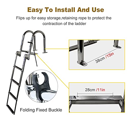 Escalera telescópica para piscina 4 peldaños plegable miniatura 4
